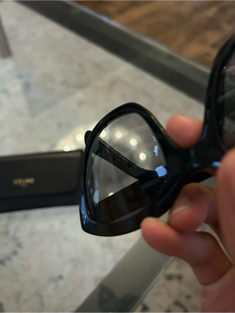CELINE black oversized sunglasses CL40167I 01B 55x19x145